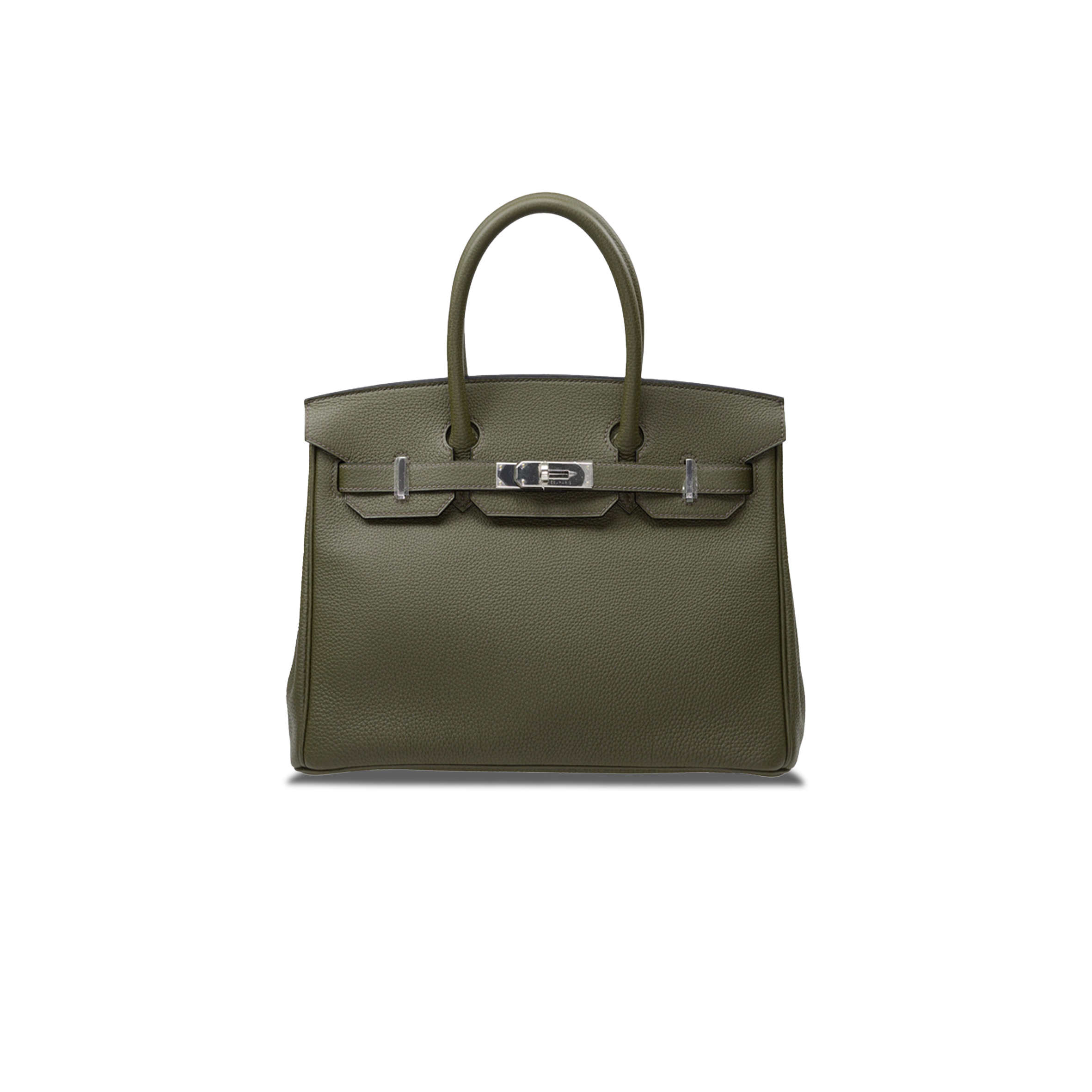 HERMES BIRKIN 30 TOGO LEATHER SAGE GREEN SILVER BUCKLE BK3061TGSS (30*23*15cm)